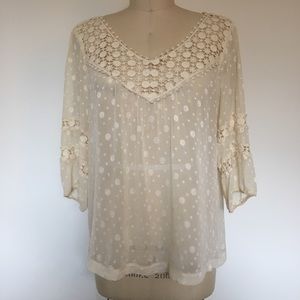 Blouse with crochet detail